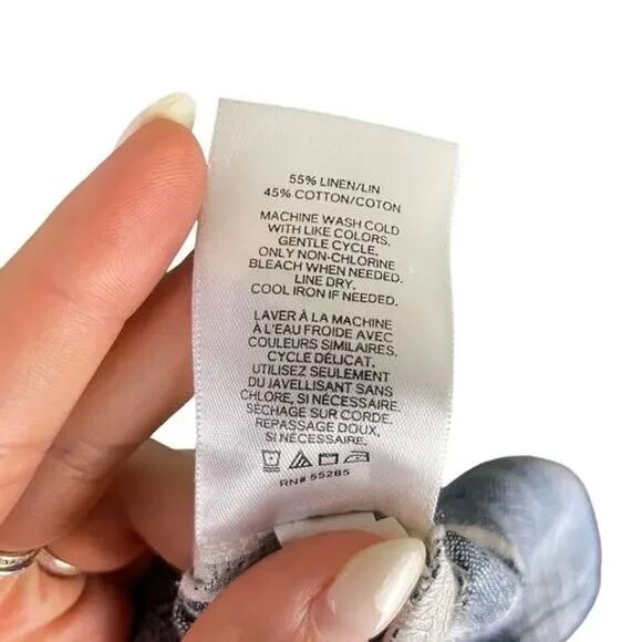 Express NWT Blue White Stripe Linen Blend Cut Out Strappy Wrap Midi Dress - Picture 11 of 11